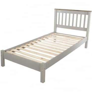 Corona Grey Single Low End Bed Frame