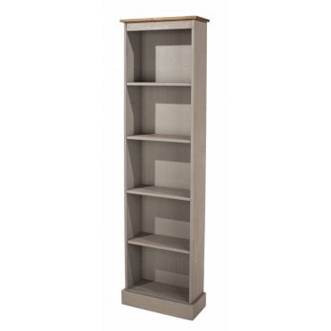 Corona Grey Tall Narrow Bookcase