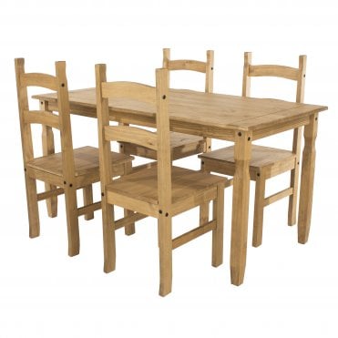 Corona Small Rectangular Dining Table & 4 Chairs