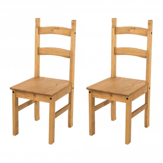 Core Corona Solid Pine Chairs x 2