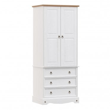 Corona White 2 Door & 3 Drawer Wardrobe