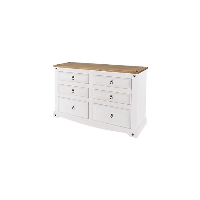 Core Corona White 3 + 3 Wide Drawer Chest