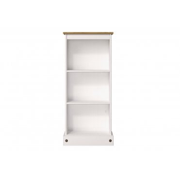 Corona White Low Narrow Bookcase