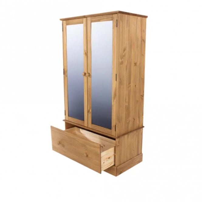 Core Cotswold Pine 2 Door Wardrobe with Drawer