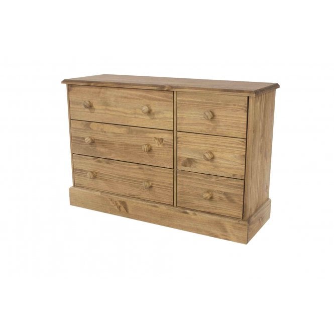 Core Cotswold Pine 3+3 Drawer Wide Chest