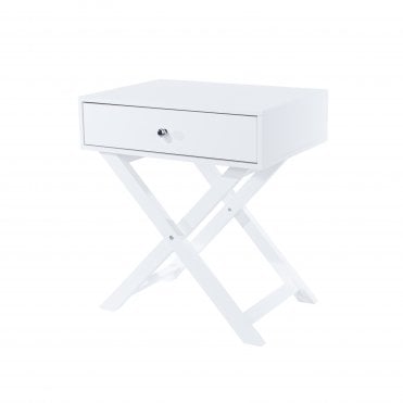 Cross Leg 1 Drawer Petite Bedside Cabinet