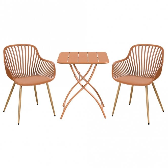 Core Sunray Square Metal Folding Bistro Set