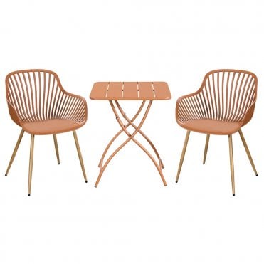 Sunray Square Metal Folding Bistro Set