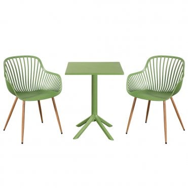Sunray Square Plastic Bistro Set