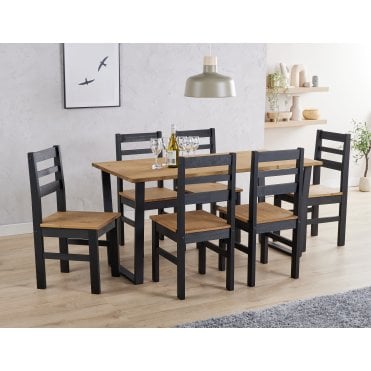 Texas 6 Seat Dining Set with Large Table