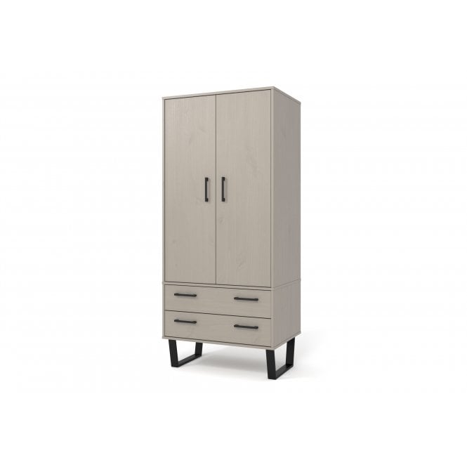 Core Texas Grey 2 Door & 2 Drawer Wardrobe