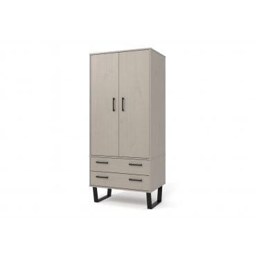 Texas Grey 2 Door & 2 Drawer Wardrobe