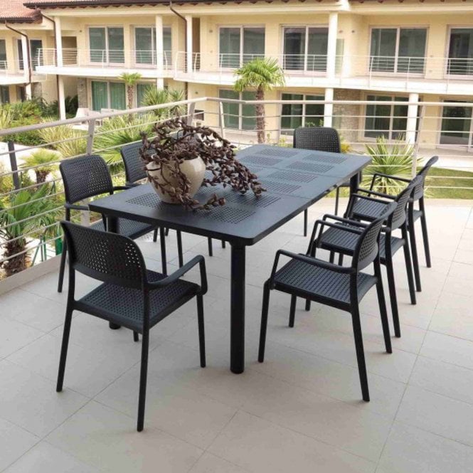 Europa Leisure Libeccio Anthracite Set with 6 Net Chairs