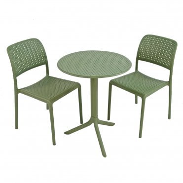 Step Olive Bistro Set with Bistrot Chairs