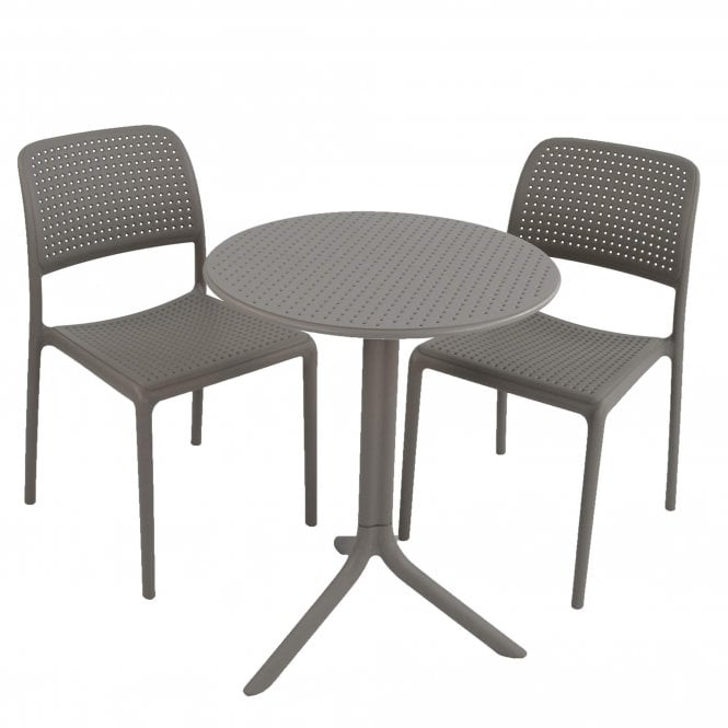 Europa Leisure Step Turtle Dove Bistro Set with Bora Chairs