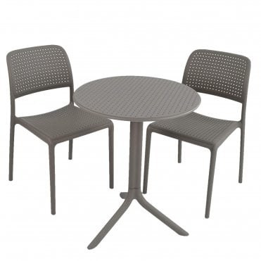 Step Turtle Dove Bistro Set with Bora Chairs