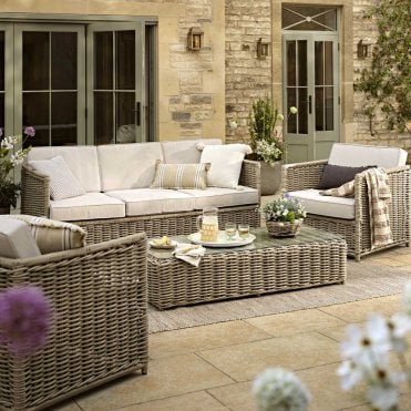 Harting 3 Seater Sofa Set - Pe Rattan, Natural