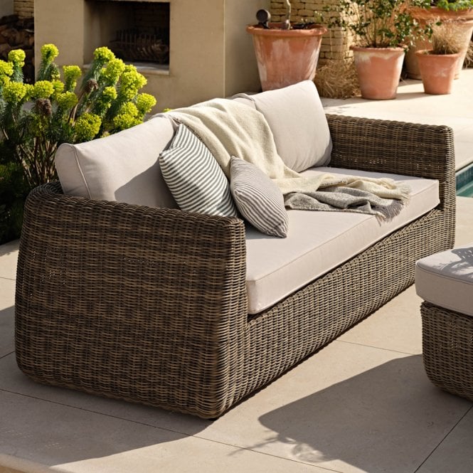 Garden Trading Skala 3 Seater Sofa - Pe Rattan, Dark Natural