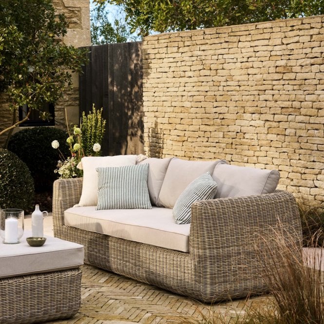 Garden Trading Skala 3 Seater Sofa - Pe Rattan, Light Natural