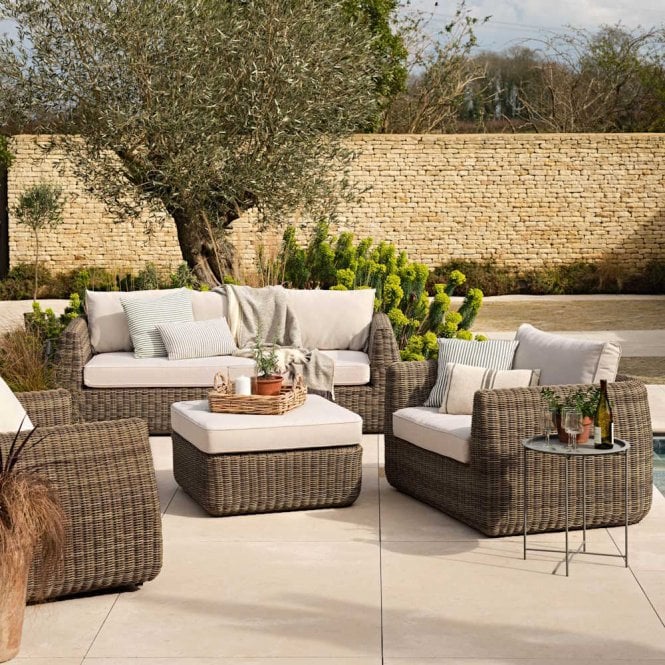 Garden Trading Skala 3 Seater Sofa Set - Pe Rattan, Dark Natural