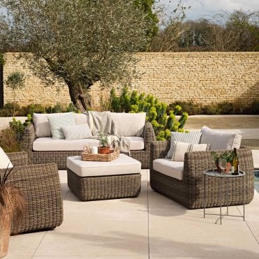 Skala 3 Seater Sofa Set - Pe Rattan, Dark Natural