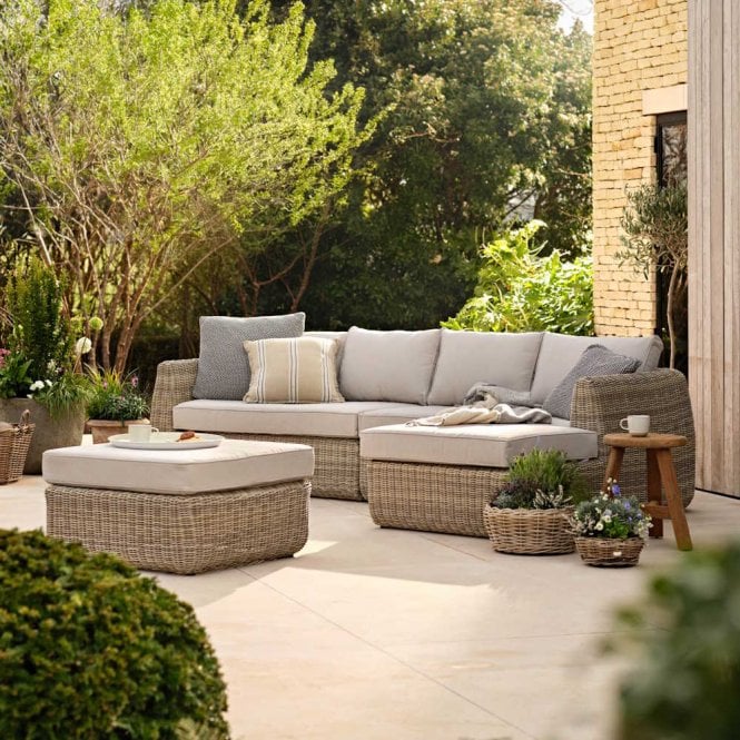 Garden Trading Skala Corner Sofa Set - Pe Rattan, Light Natural