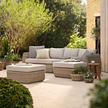 Skala Corner Sofa Set - Pe Rattan, Light Natural