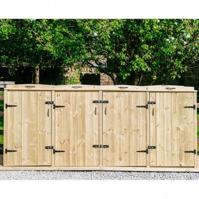 Garden Village 3 Wheelie Bin & 2 Recycle Box Combo Store