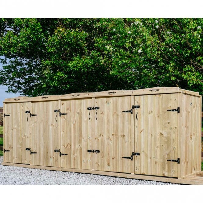 Garden Village 4 Wheelie Bin & 2 Recycle Box Combo Store