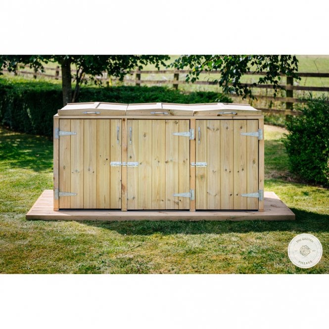 Garden Village Dutton Dustbin Store - Triple