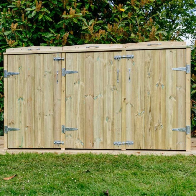 Garden Village Shireburn 1 Wheelie Bin & 4 Recycle Box Store