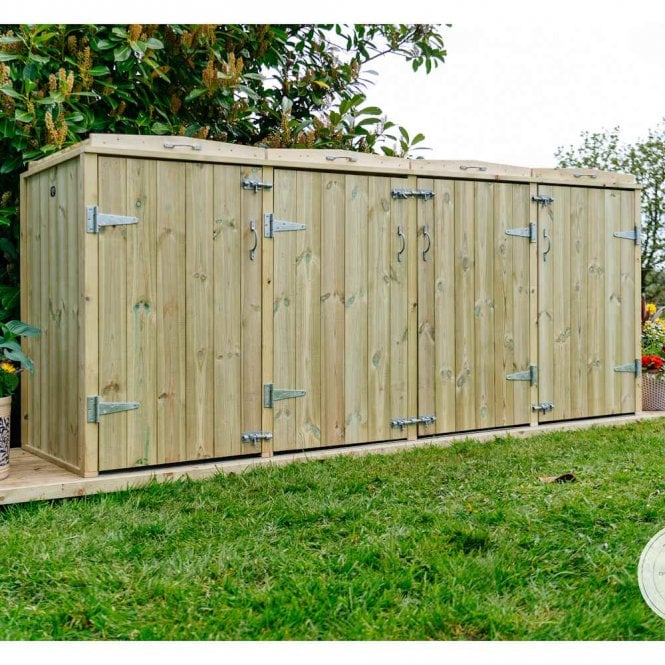 Garden Village Shireburn 1 Wheelie Bin & 6 Recycle Box Store