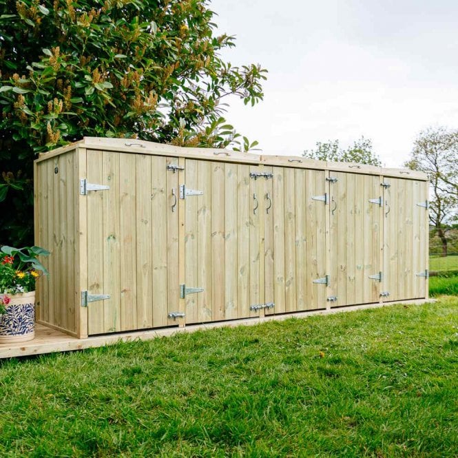 Garden Village Shireburn 4 Wheelie Bin & 2 Recycle Box Store