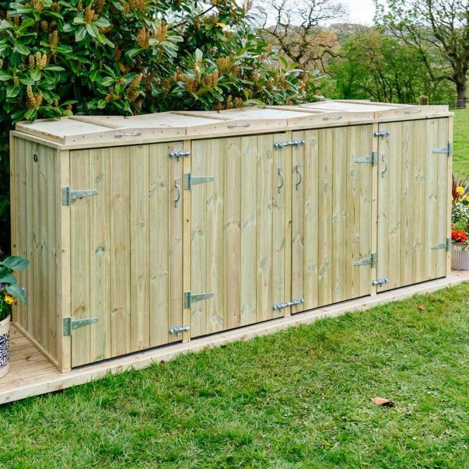 Garden Village Shireburn Quad Wheelie Bin Store