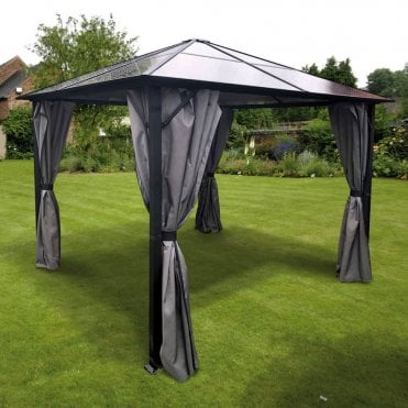Peninsula Polycarbonate Gazebo 3x3m Grey