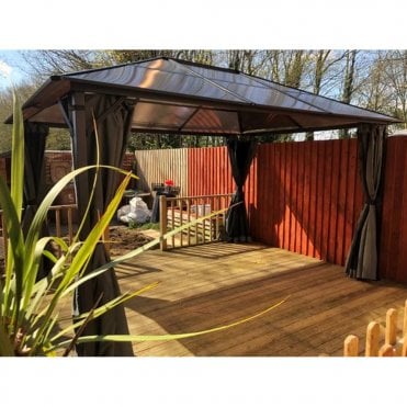 Peninsula Polycarbonate Gazebo 4x3m Grey