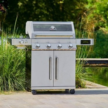 Gourmet Stainless Steel 4 Burner Hybrid Gas & Charcoal BBQ