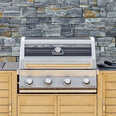 Gourmet Stainless Steel Built-in 4 Burner Hybrid Gas & Charcoal BBQ With Side Burner