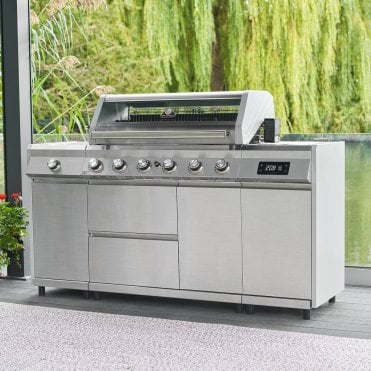 Island Ultimate 6 Burner Hybrid Gas & Charcoal BBQ