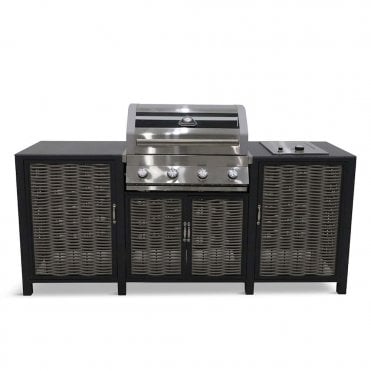 Java 4 Burner Hybrid Gas & Charcoal Outdoor BBQ Kitchen