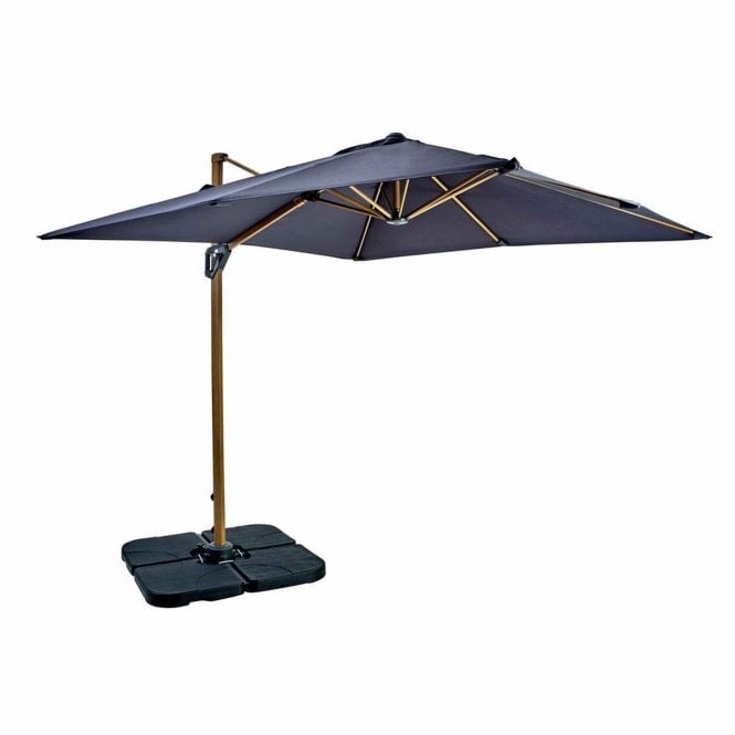 Hartman Aegean Folie 2.5m Square Cantilever Parasol With FREE Cover - Grey