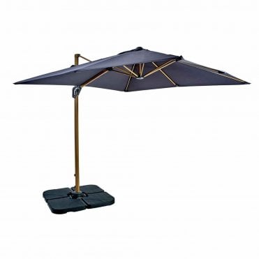 Aegean Folie 2.5m Square Cantilever Parasol With FREE Cover - Grey