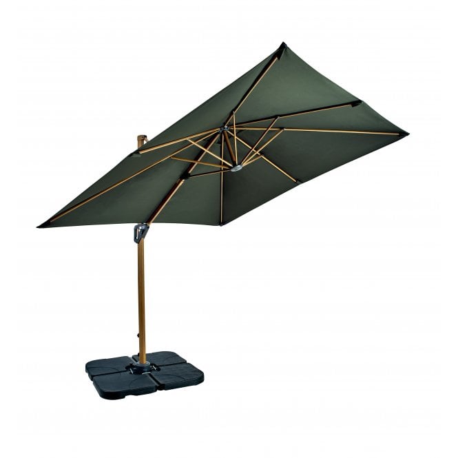 Hartman Aegean Folie 2.5m Square Cantilever Parasol With FREE Cover - Juniper