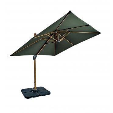Aegean Folie 2.5m Square Cantilever Parasol With FREE Cover - Juniper