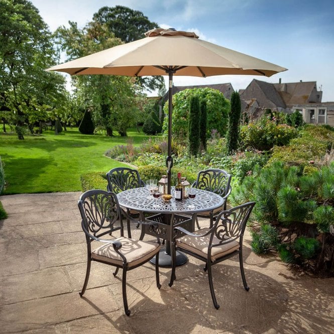 Hartman Amalfi 4 Seat Dining Set - Bronze/Amber
