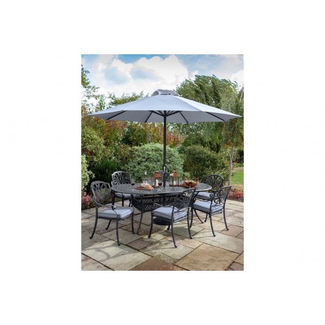 Hartman Amalfi 6 Seat Oval Set (Antique Grey/Platinum)