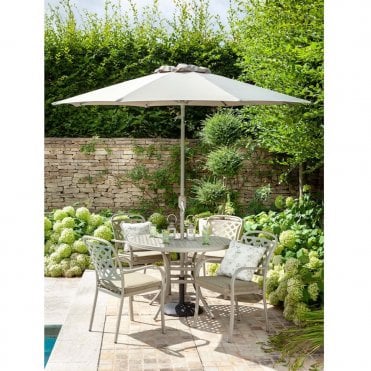 Berkeley 4 Seat Round Dining Set - Maize/Wheatgrass