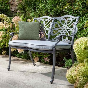 Capri High Back Bench - Antique Grey/Platinum
