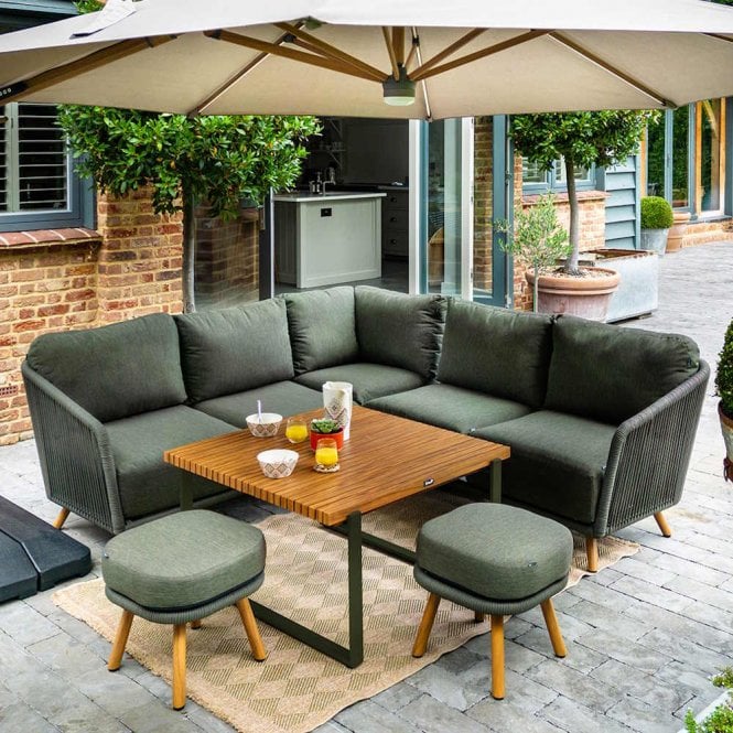 Hartman Eden Square Casual Dining Set - Moss/Juniper