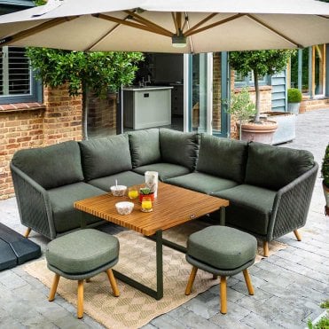 Eden Square Casual Dining Set - Moss/Juniper